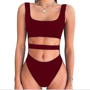 Wine-Red Bodysuit